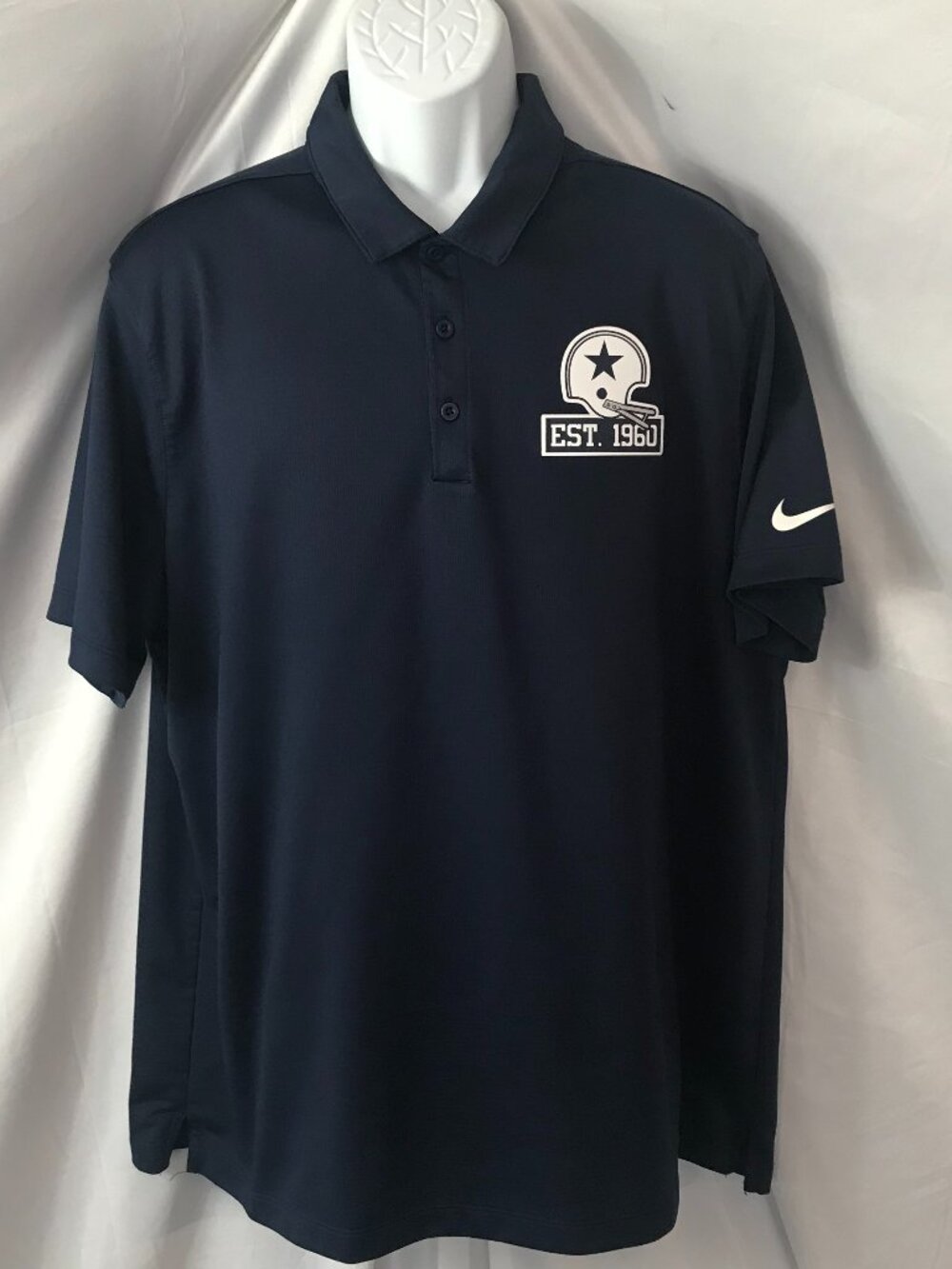 Nike Cowboys NFL EST. 1960 Activewear Athletic Sport Cut Polo Shirt